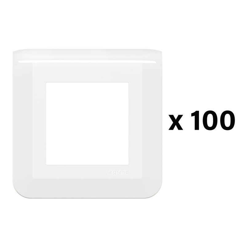 Legrand 078899L - Lot de 100 plaques de finition Mosaic pour 2 modules blanc