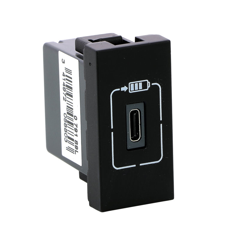 Legrand 079189L - Prise USB Type-C 1,5A 5V= 7,5W Mosaic 1 module 230V - noir