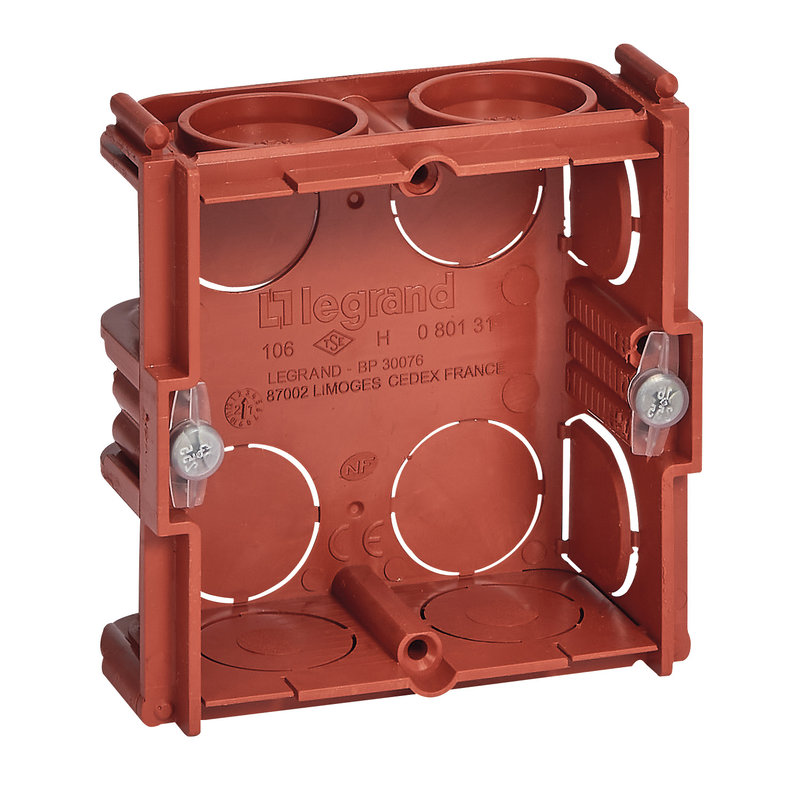 Legrand 080131 - Boîte monoposte Batibox maçonnerie carrée associable - profondeur 30mm