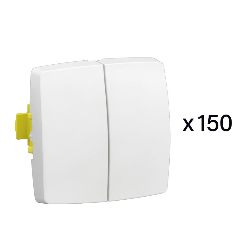 Legrand 086114L - Lot de 150 transformeurs doubles Appareillage Saillie composable blanc