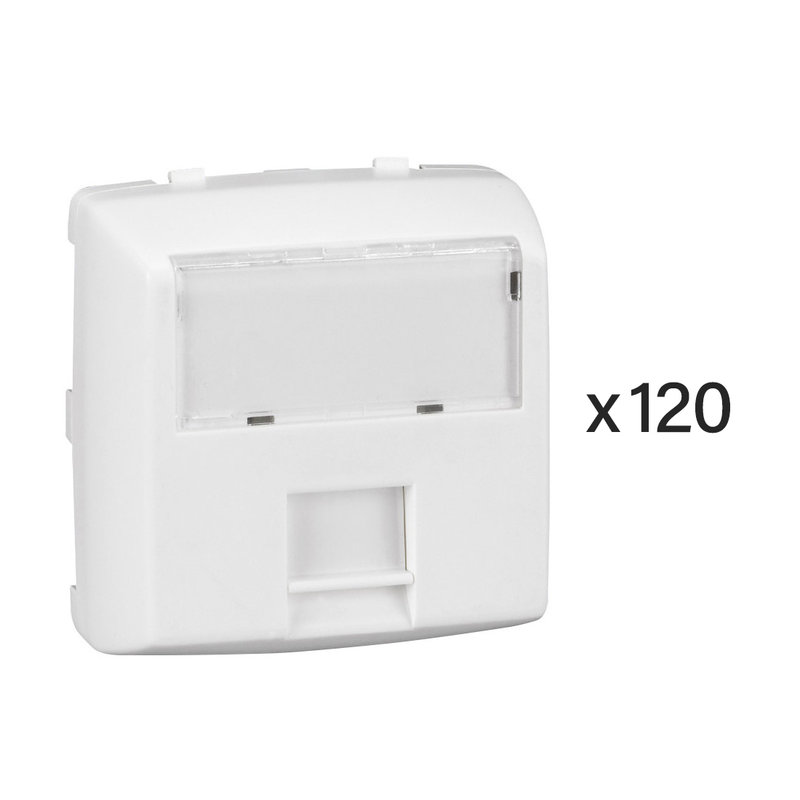 Legrand 086169L - Lot 120 prises RJ 45 cat. 5 FTP Appareillage Saillie composable blanc