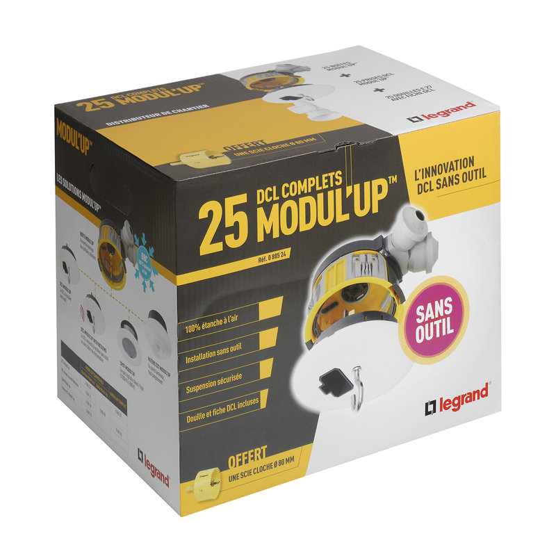 Legrand 088524 - Distributeur de 25 DCL Modul'up complets + 1 scie cloche