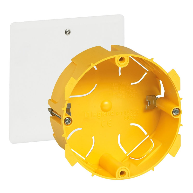 Legrand 089371 - Boîte pour dérivation Batibox cloisons sèches Ø85x40mm couvercle 100x100mm