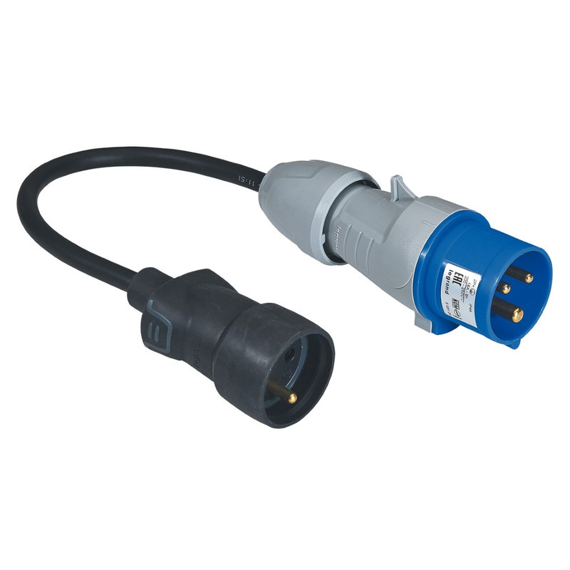 Legrand 090040 - Cordon adaptateur pour borne de camping longueur 0,3m - avec étiquette Gencod
