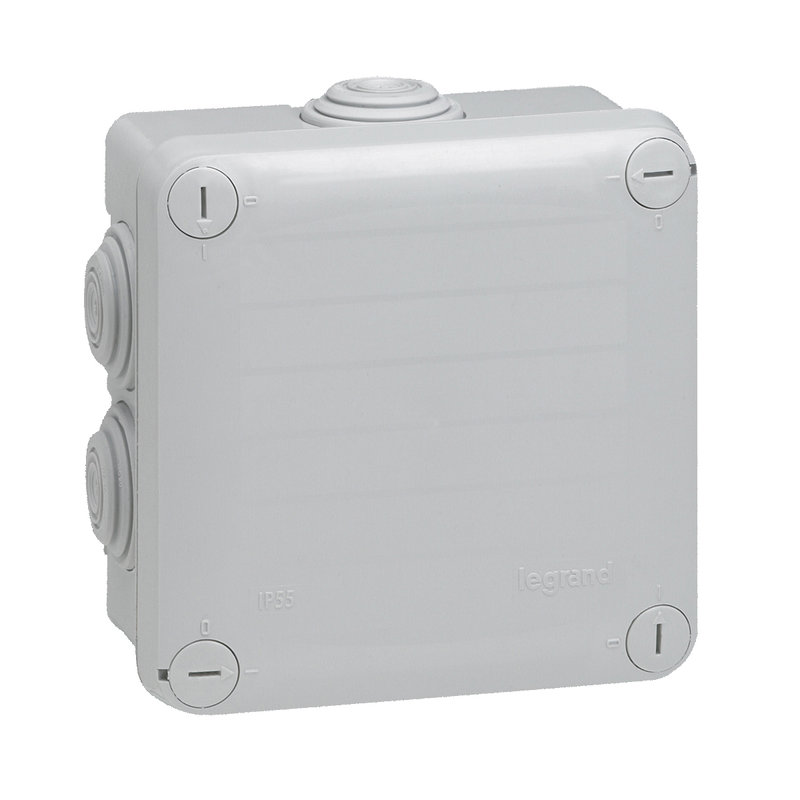 Legrand 092022 - Boîte de dérivation carrée Plexo dimensions 105x105x55mm - gris RAL7035