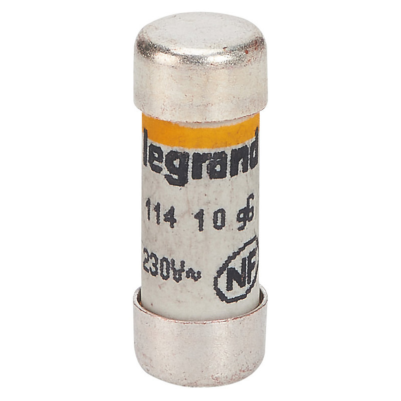 Legrand 011410 - Cartouche cylindrique domestique 8,5x23mm avec voyant - 10A