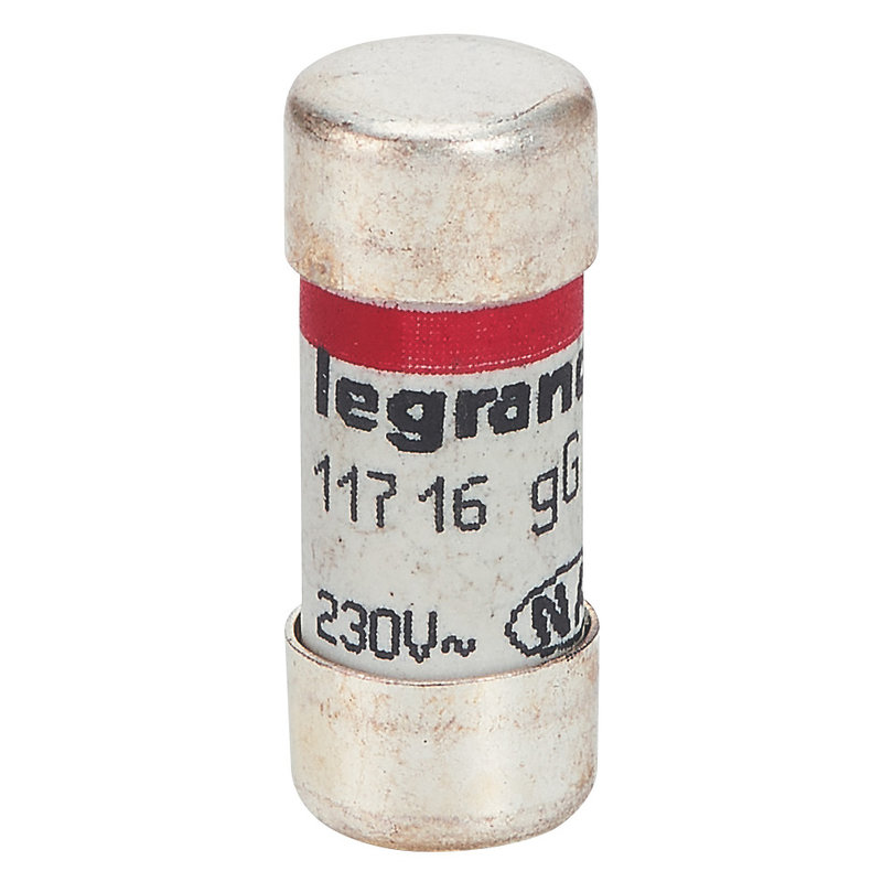 Legrand 011716 - Cartouche cylindrique domestique 10,3x25,8mm avec voyant - 16A