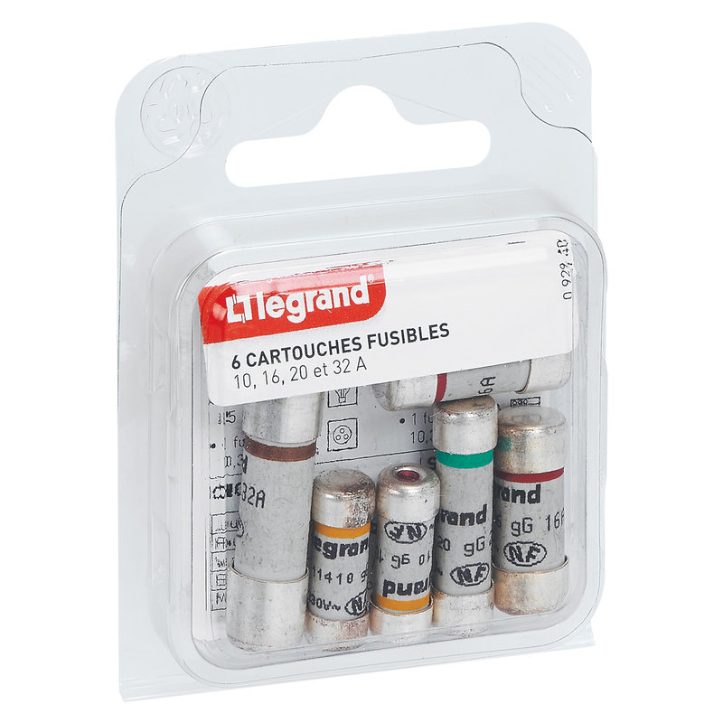 Legrand 092940 - Ensemble 6 cartouches cylindrique domestique avec voyant pour tableau d'abonné