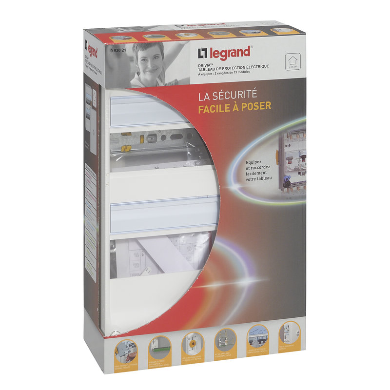Legrand 093021 - Coffret à équiper DRIVIA 2 rangées 13 modules avec borniers 375x250x103,5mm