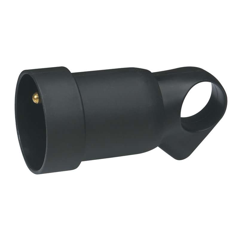 Legrand 093908 - Fiche femelle avec terre plastique Annela 16A avec anneau - blister - noir
