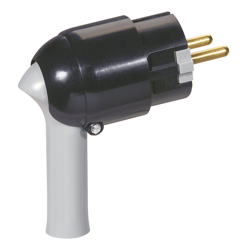 Legrand 093976 - Fiche mâle avec terre plastique - extraction facilitée - blister - noir