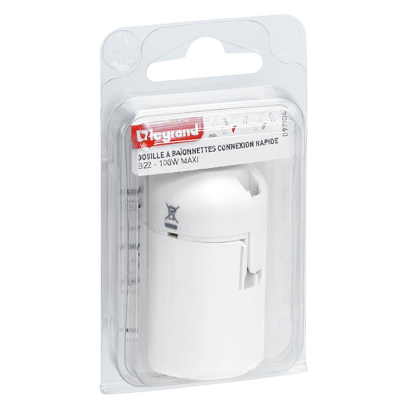 Legrand 097104 - Douille pour ampoule B22 - connexion rapide - isolant blanc