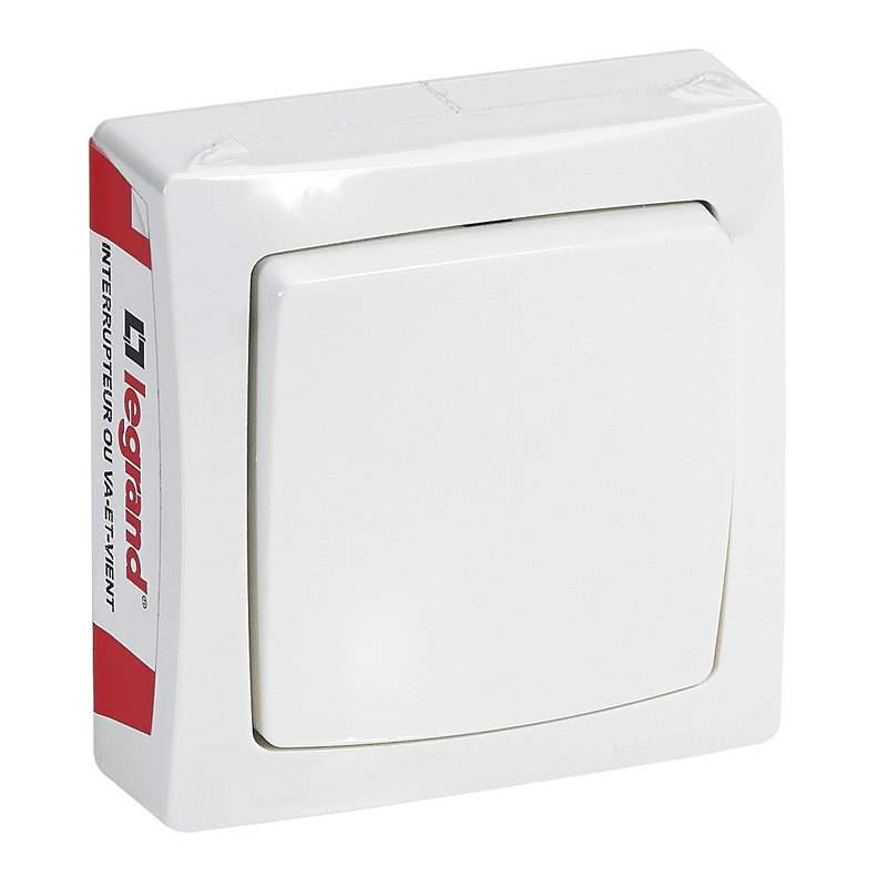 Legrand 097600 - Interrupteur ou va-et-vient Appareillage Saillie - blanc