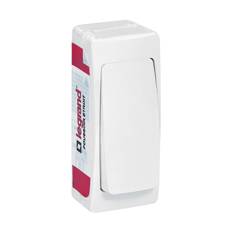 Legrand 097609 - Poussoir version étroite Appareillage Saillie - blanc