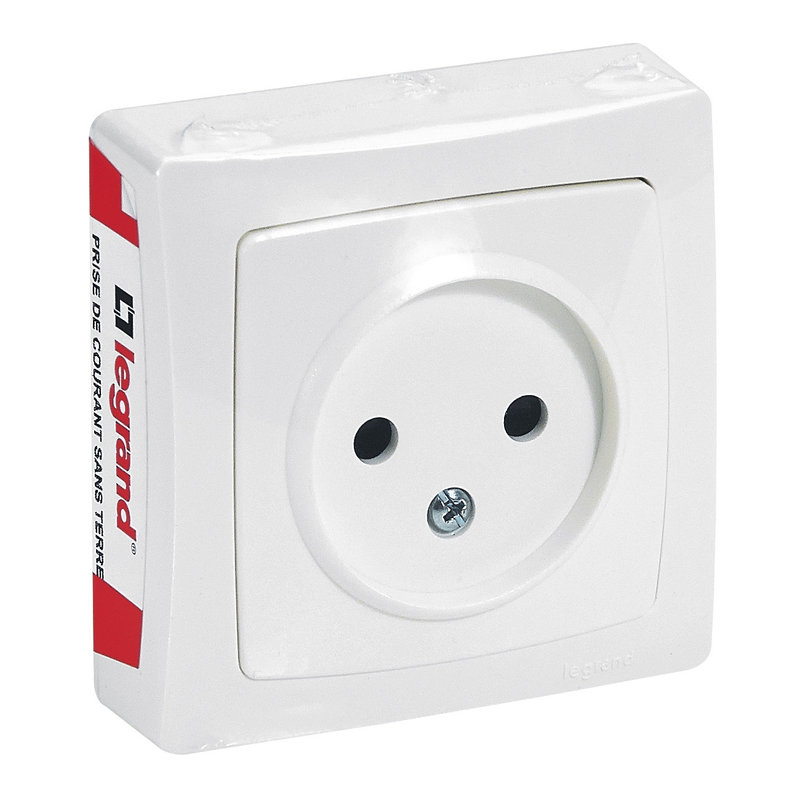 [LEG-097615] Legrand 097615 - Prise de courant sans terre Appareillage Saillie bornes vis - brochable - blanc