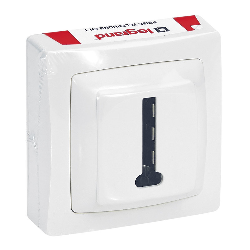 Legrand 097619 - Prise téléphone Appareillage Saillie 8 contacts en T - blanc