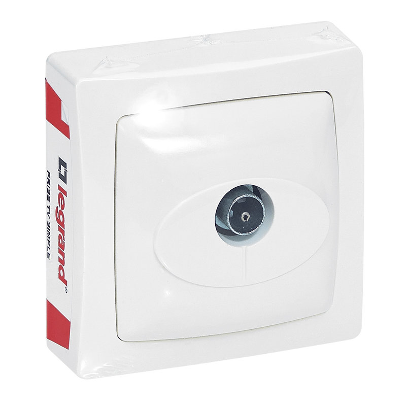 Legrand 097621 - Prise TV simple Appareillage Saillie - blanc