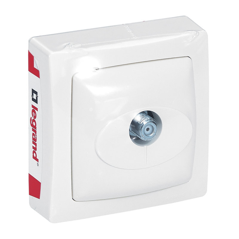 Legrand 097623 - Prise TV type "F" à visser Appareillage Saillie - Blanc