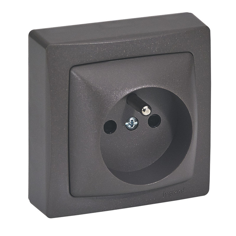 Legrand 097631 - Prise de courant avec terre Appareillage Saillie bornes auto - Marron
