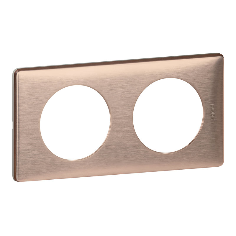 Legrand 098874 - Plaque Céliane - finition Métal Copper - 2 postes