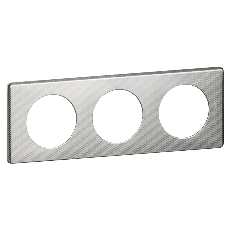 Legrand 098892 - Plaque Céliane - Métal Alu Snake - 3 postes