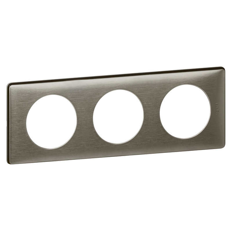 Legrand 098893 - Plaque Céliane - Métal Tungstène - 3 postes