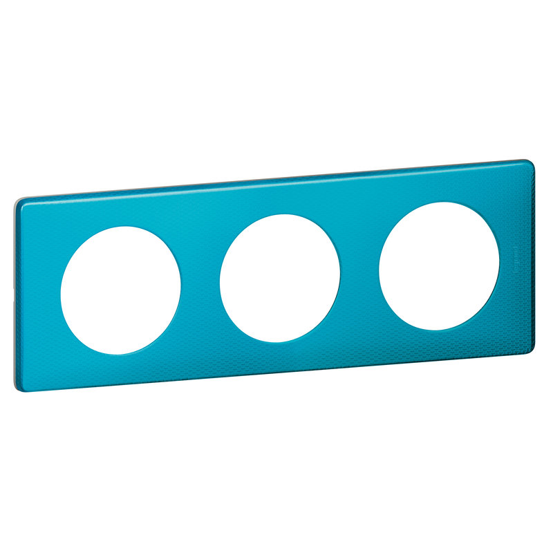 Legrand 098896 - Plaque Céliane - Métal Blue Snake - 3 postes