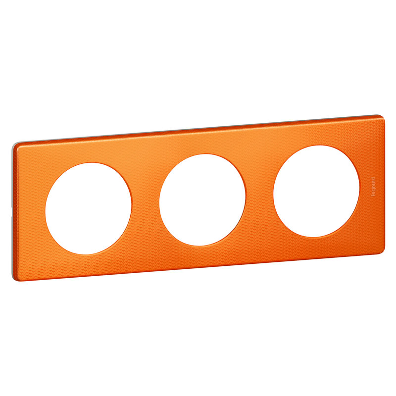 Legrand 098897 - Plaque Céliane Métal 3 postes finition Orange Snake