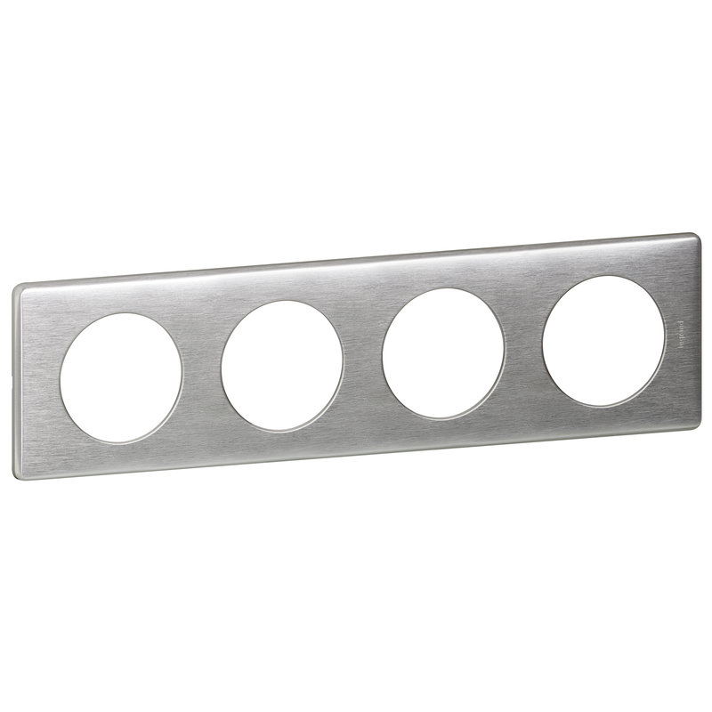 Legrand 098898 - Plaque Céliane - Métal Aluminium - 4 postes