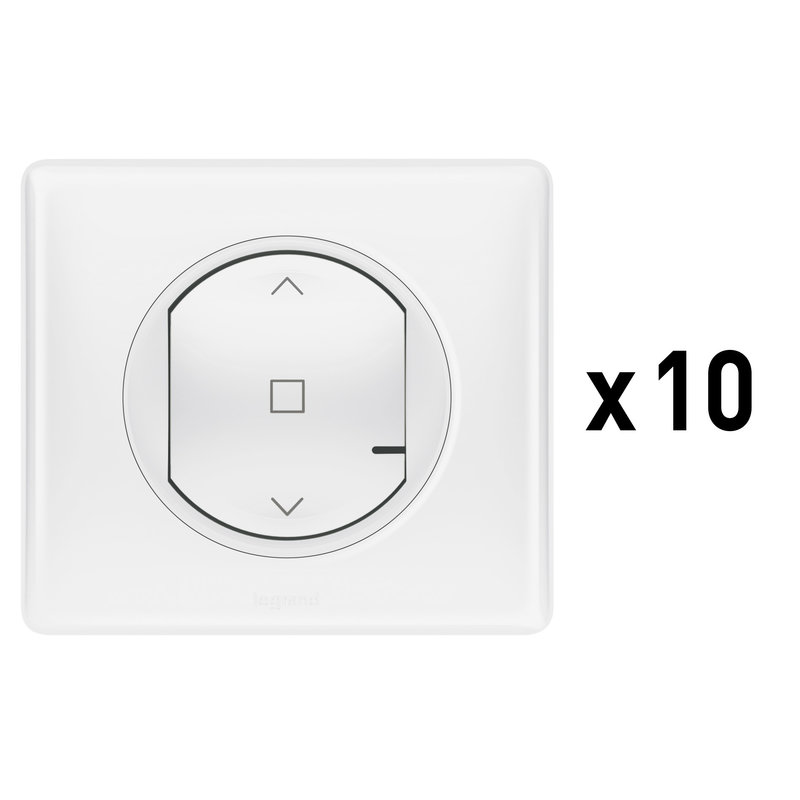 Legrand 100064A - Lot de 10 inters connectés pour volet roulant/store Céliane with Netatmo blanc