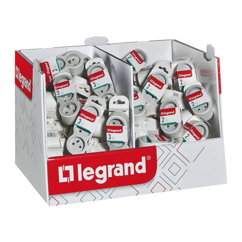 Legrand 300027 - Mini box avec biplites et triplites - blanc