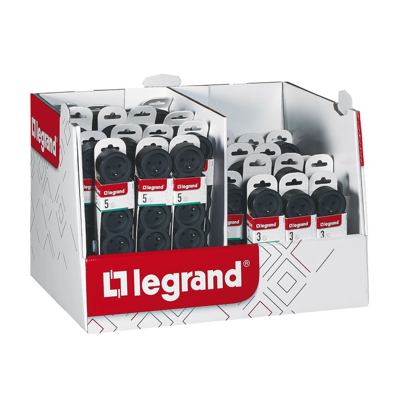 Legrand 300030 - Mini box multiprises 3 prises et 5 prises - noir