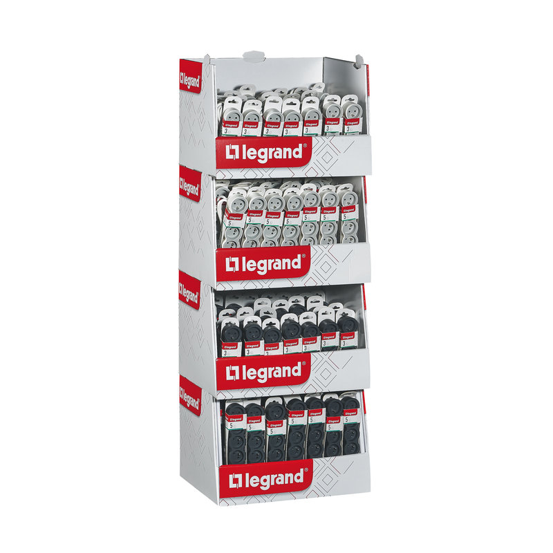 Legrand 300039 - Box standard multiprises 3 prises et 5 prises - blanc et noir