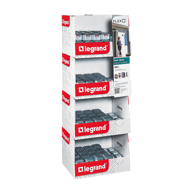 Legrand 300204 - Box 120 prises et 60 va-et-vient Plexo complet saillie - gris