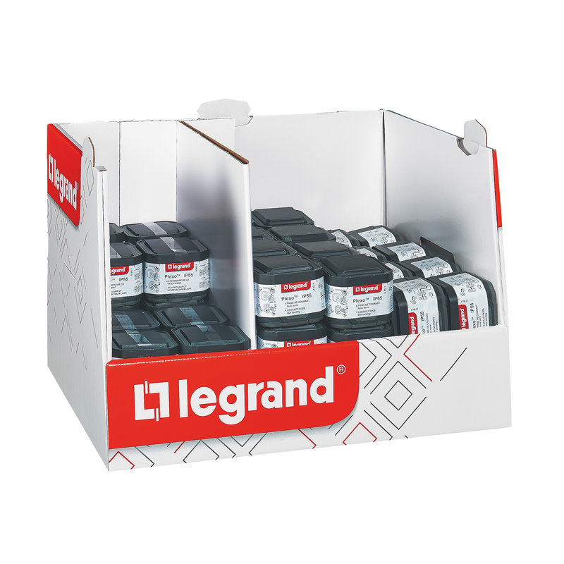 Legrand 300205 - Mini box 40 prises et 20 va-et-vient Plexo complet saillie - anthracite