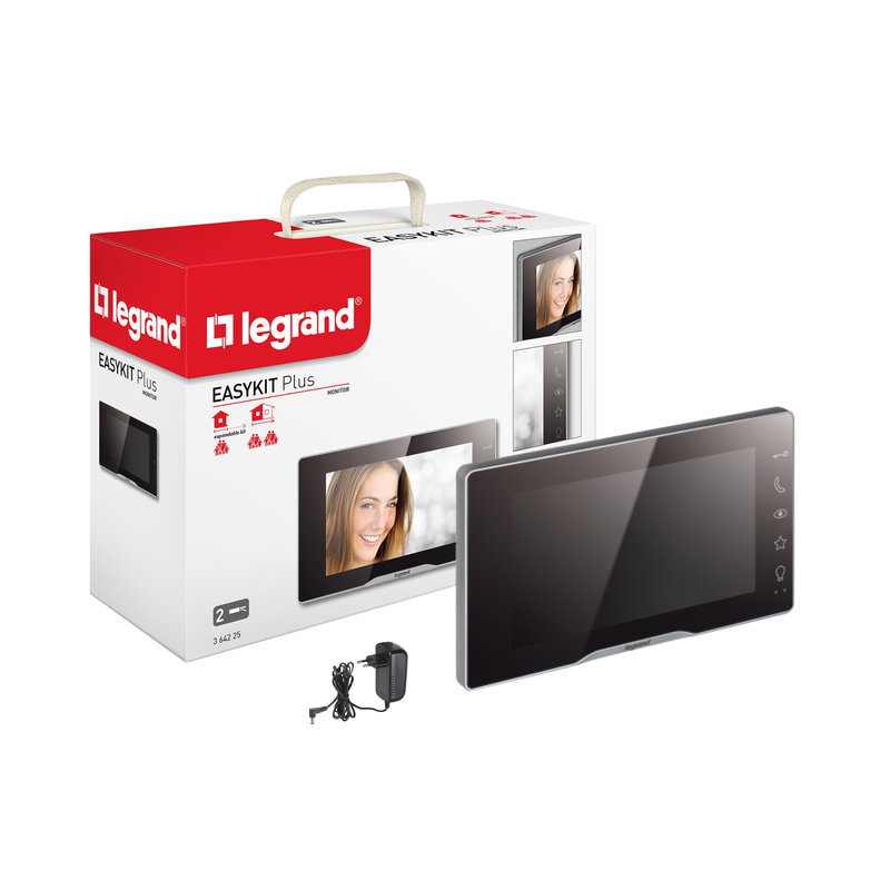 Legrand 364220 - Ecran intérieur visiophone Easy Kit 7pouces noir effet mirroir