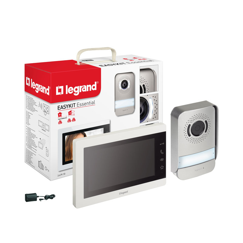 Legrand 367910 - Visiophone Easy Kit Essential écran 7pouces blanc avec platine de rue