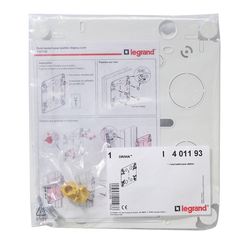 Legrand 401193 - Fond isolant pour platines de branchement réference 4 011 91