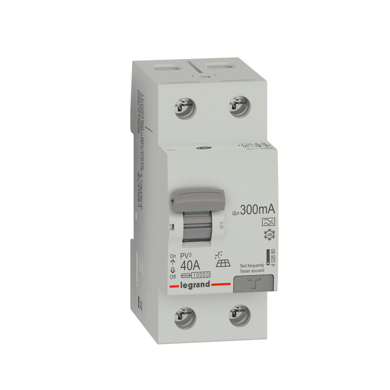 Legrand 402680 - Interrupteur différentiel PV³ - haut/bas vis - 2P 230V~ 40A typeA 300mA - 2 mod