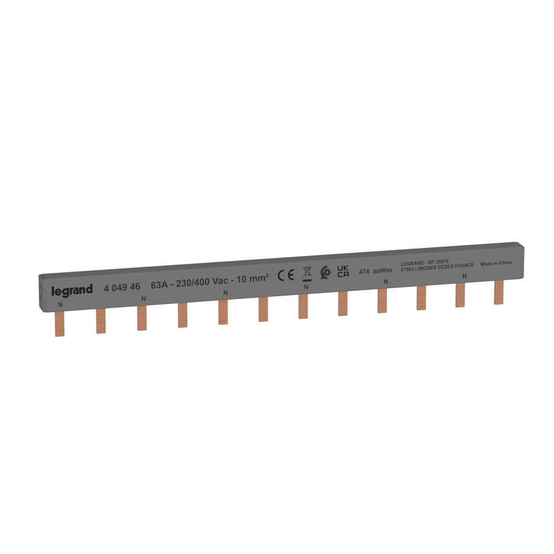 Legrand 404946 - Peigne d'alimentation universel 2P longueur 6 modules