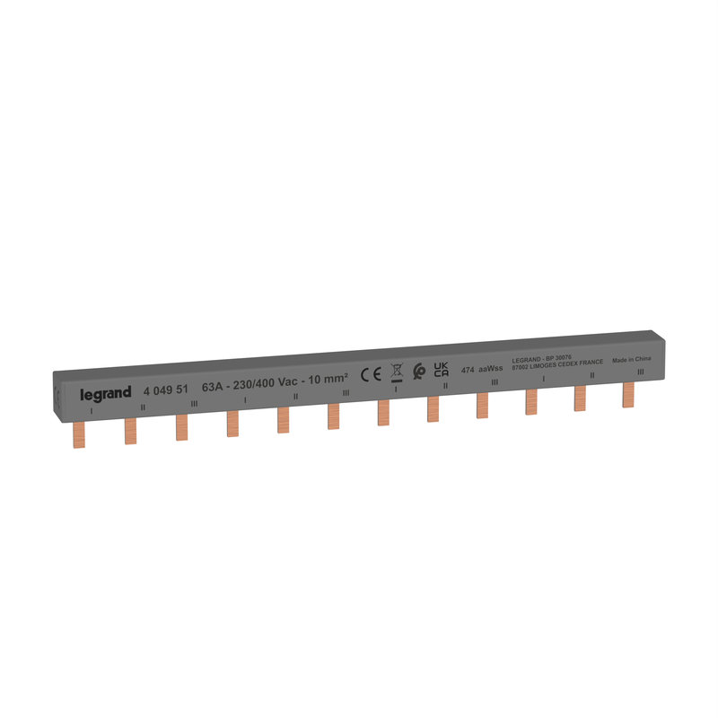 Legrand 404951 - Peigne d'alimentation 3P longueur 4 modules