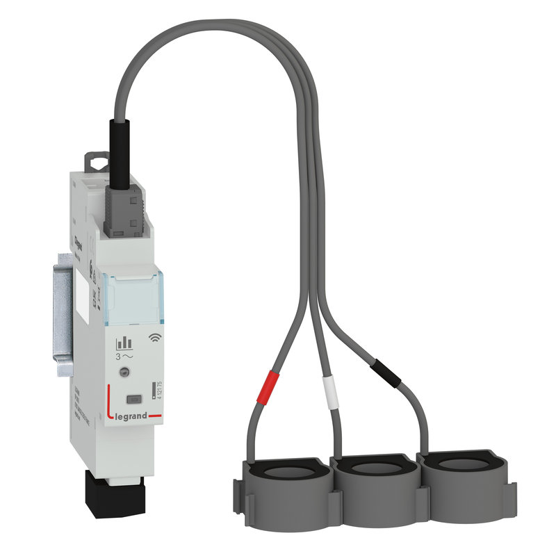 Legrand 412175 - Compteur d'énergie triphasé connecté Drivia with Netatmo avec 3 tores - 1 module