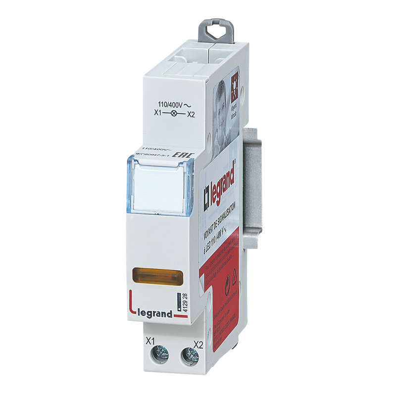 Legrand 412928 - Voyant à LED CX³ simple 110V~ à 400V~ - jaune - 1 module