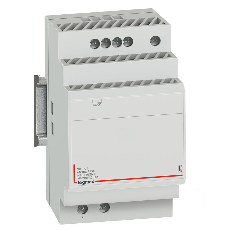 Legrand 413110 - Alimentation modulaire 60W 48V pour switch PoE