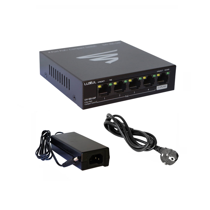Legrand 413111 - Switch Gigabit PoE 5 ports avec cordon alimentation