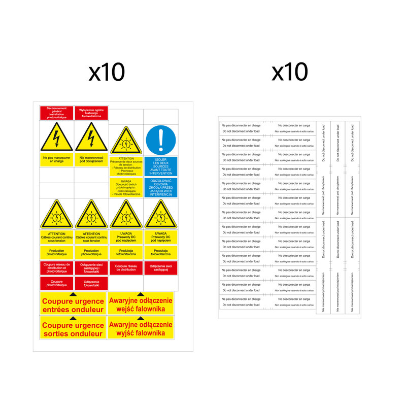 Legrand 414040 - Plaquettes signalétiques PV³ pour installation photovoltaïque x10
