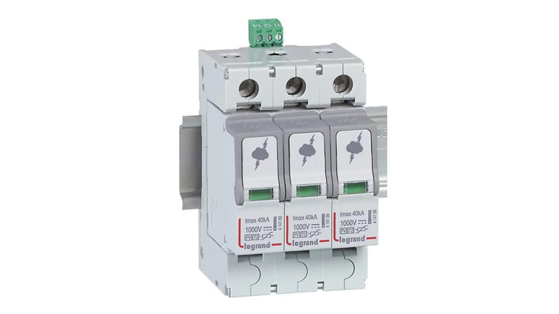 Legrand 414156 - Parafoudre photovoltaïque type2 - 2 pôles protégés - 3 mod - Imax 40 kA - 1000V=