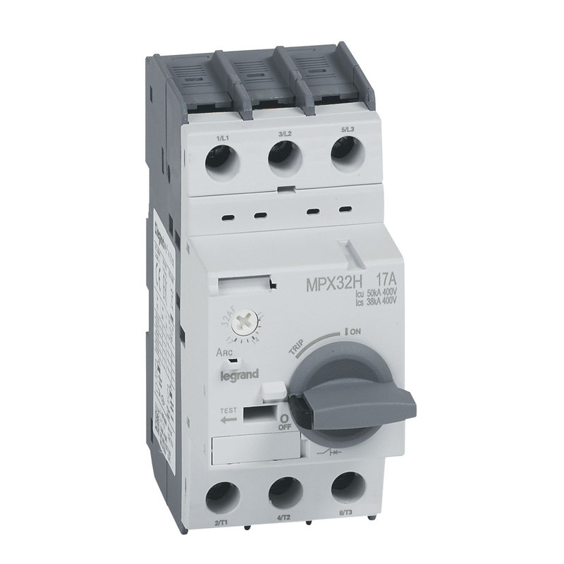 Legrand 417332 - Disjoncteur moteur magnétothermique MPX³32H - 11A à 17A - Icu 50kA en 415V