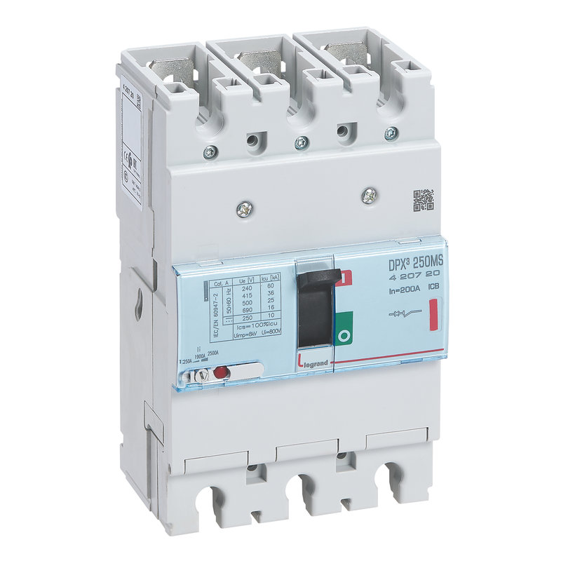 Legrand 420720 - Disjoncteur magnétique réglable seul DPX³250 - 36kA 400V~ - 3P - 200A
