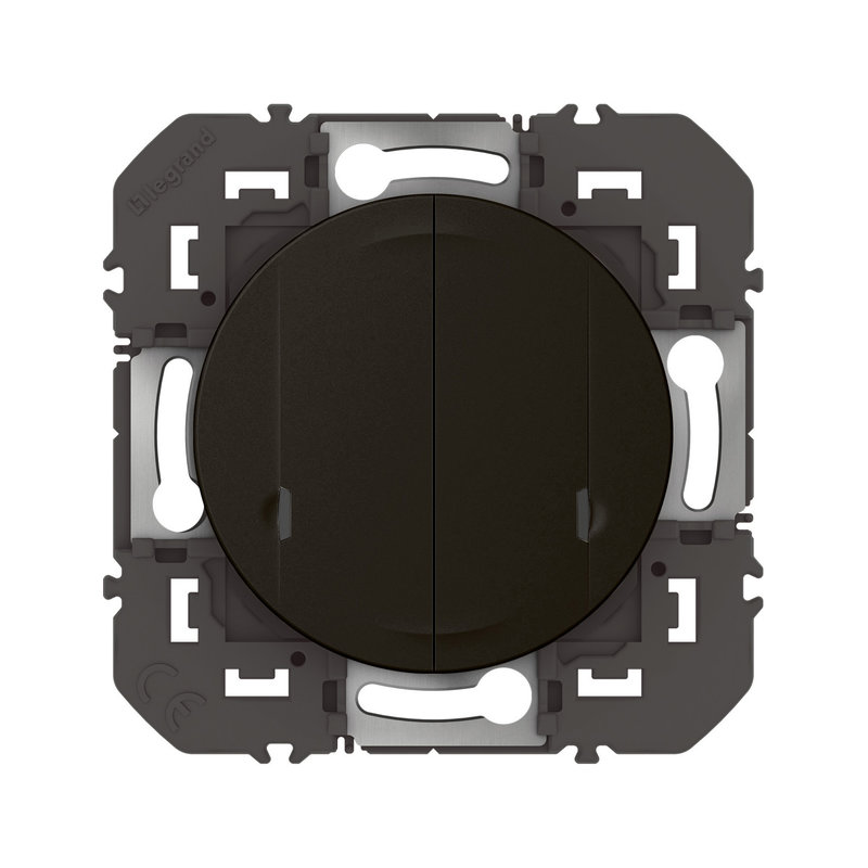 Legrand 600282 - Interrupteur double connecté avec neutre 2x250w dooxie with Netatmo noir velours